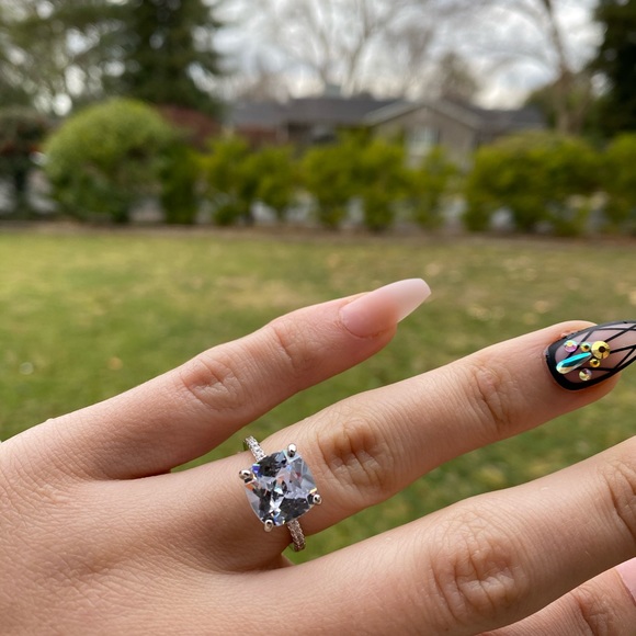 NEW 925 Sterling Silver Square Stone ❇️ Ring - Picture 10 of 10